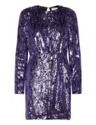 Slfari-Colyn Ls Short Sequins Dress B Lyhyt Mekko Purple Selected Femm...