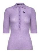 Sequin Knit Polo Shirt Tops Knitwear Jumpers Purple ROTATE Birger Chri...