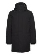 Tech Hooded Parka Parka Takki Black Tom Tailor