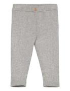 Cotton Ribbed Leggings Bottoms Leggings Grey Mango