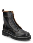 Boots - Flat - With Laces Shoes Boots Ankle Boots Laced Boots Black AN...