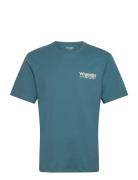 Logo Tee Tops T-shirts Short-sleeved Blue Wrangler