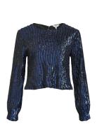 Objdotti Sansiba Re L/S Top 135 Tops Blouses Long-sleeved Blue Object