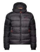 Hood Colour Block Sport Puffer Vuorillinen Takki Topattu Takki Black S...