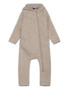 Wool Baby Suit W Ears Jumpsuit Haalari Beige Mikk-line