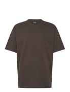 3 Crosses Loose Fit Pocket T-Shirt Tops T-shirts Short-sleeved Brown S...