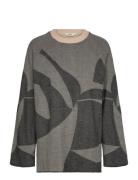 Objsif Lo L/S Knit Pullover Div Tops Knitwear Jumpers Grey Object