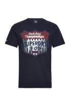 Gasoline Workwear Tee Tops T-shirts Short-sleeved Navy Superdry