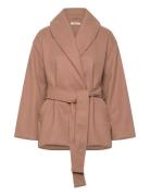 Shawl Collar Short Coat Villakangastakki Beige Gina Tricot