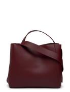 Pu Midi Bag Bags Top Handle Bags Burgundy Gina Tricot