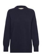 Herringb Detail C-Neck Tops Knitwear Jumpers Navy GANT