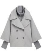 Padded Cape Jacket Villakangastakki Grey Tom Tailor