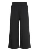 Culottes, Solid Bottoms Trousers Wide Leg Black Papu