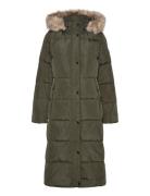 Faux-Fur-Trim Hooded Down Coat Topattu Pitkä Takki Green Lauren Ralph ...