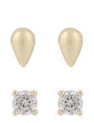 Fanny Ear Set G/Clear Accessories Jewellery Earrings Studs Gold SNÖ Of...