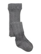 Cable Knitted Stockings Grey Melange Sukkahousut Grey Geggamoja