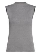 Slflura Lurex Sl Knit High Neck Vests Knitted Vests Grey Selected Femm...