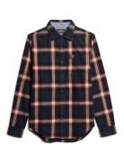 L/S Cotton Lumberjack Shirt Tops Shirts Casual Navy Superdry