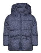 Flowers Print Quilted Anorak Toppatakki Navy Mango