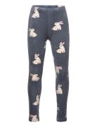 Leggings Velour Aop Rabbits Bottoms Leggings Grey Lindex