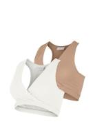 Mlhelena Crossy Bra 2-P 2F. A. Rintaliivit White Mamalicious