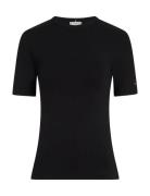 5X2 Rib C-Nk Ss Tops T-shirts & Tops Short-sleeved Black Tommy Hilfige...