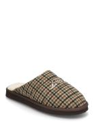 Truman Houndstooth Padded Slipper Aamutossut Tohvelit Brown Les Deux