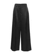 Mschulla Pants Bottoms Trousers Wide Leg Black MSCH Copenhagen