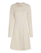 Soft Wool Flared C-Nk Swt Dress Lyhyt Mekko Cream Tommy Hilfiger