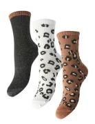 Pcprima Animal Socks 3 Pack Bc Lingerie Socks Regular Socks Beige Piec...