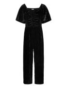 Jumpsuit Crushed Velvet Jumpsuit Haalari Black Lindex