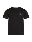 Chest Monologo Ss T-Shirt Tops T-shirts Short-sleeved Black Calvin Kle...