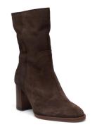 Rounded Wide 3/4 Shoes Boots Ankle Boots Ankle Boots With Heel Brown A...