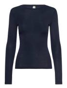 Top Merino Wool Ls Tops T-shirts & Tops Long-sleeved Navy Lindex