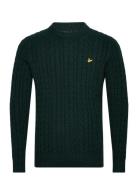 Cable Crew Neck Jumper Tops Knitwear Round Necks Green Lyle & Scott