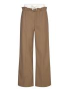 Addisonsw Trousers Bottoms Trousers Wide Leg Beige Sofie Schnoor