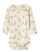 Nbmgeo Asi Ls Slim Body Lil Bodies Long-sleeved Cream Lil'Atelier