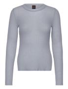 C_Fennona Tops Knitwear Jumpers Blue BOSS