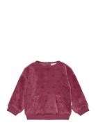 Sweatshirt Ls Aop Velour Svetari Collegepaita Pink Minymo