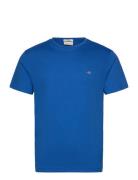 Slim Shield Ss T-Shirt Tops T-shirts Short-sleeved Blue GANT