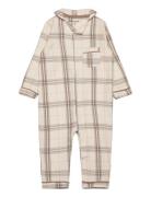 Suit Check Pyjama Sie Jumpsuit Haalari Beige Minymo