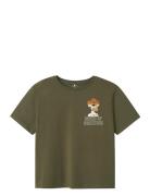Nkmdyn Boredofd Nreg Ss Top Box Sky Tops T-shirts Short-sleeved Green ...