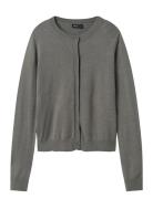 Nlfdancy Ls Short Knit Cardigan Tops Knitwear Cardigans Grey LMTD