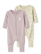 Nbfnightsuit 2P Zip Ff Sand Rabbit Noos Pyjama Sie Jumpsuit Haalari Wh...