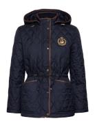 Crest-Patch Quilted Hooded Jacket Tikkitakki Navy Lauren Ralph Lauren