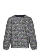 Blouse In Liberty Fabric Tops Blouses & Tunics Navy Huttelihut