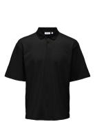 Onscaspian Aut Ss Polo Tops Polos Short-sleeved Black ONLY & SONS