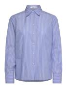 Regular Cotton Lyocell-Blend Shirt Tops Shirts Long-sleeved Blue Mango