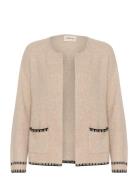 Cronie Knit Cardigan Tops Knitwear Cardigans Beige Cream