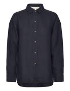 Barbour Hampton Shirt Tops Shirts Long-sleeved Navy Barbour
